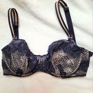 Unveiled by Felina Black Lace Bra 36DD